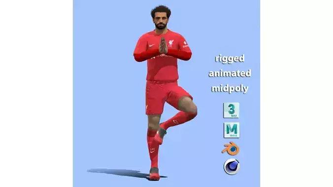 3D Rigged Mo Salah praying