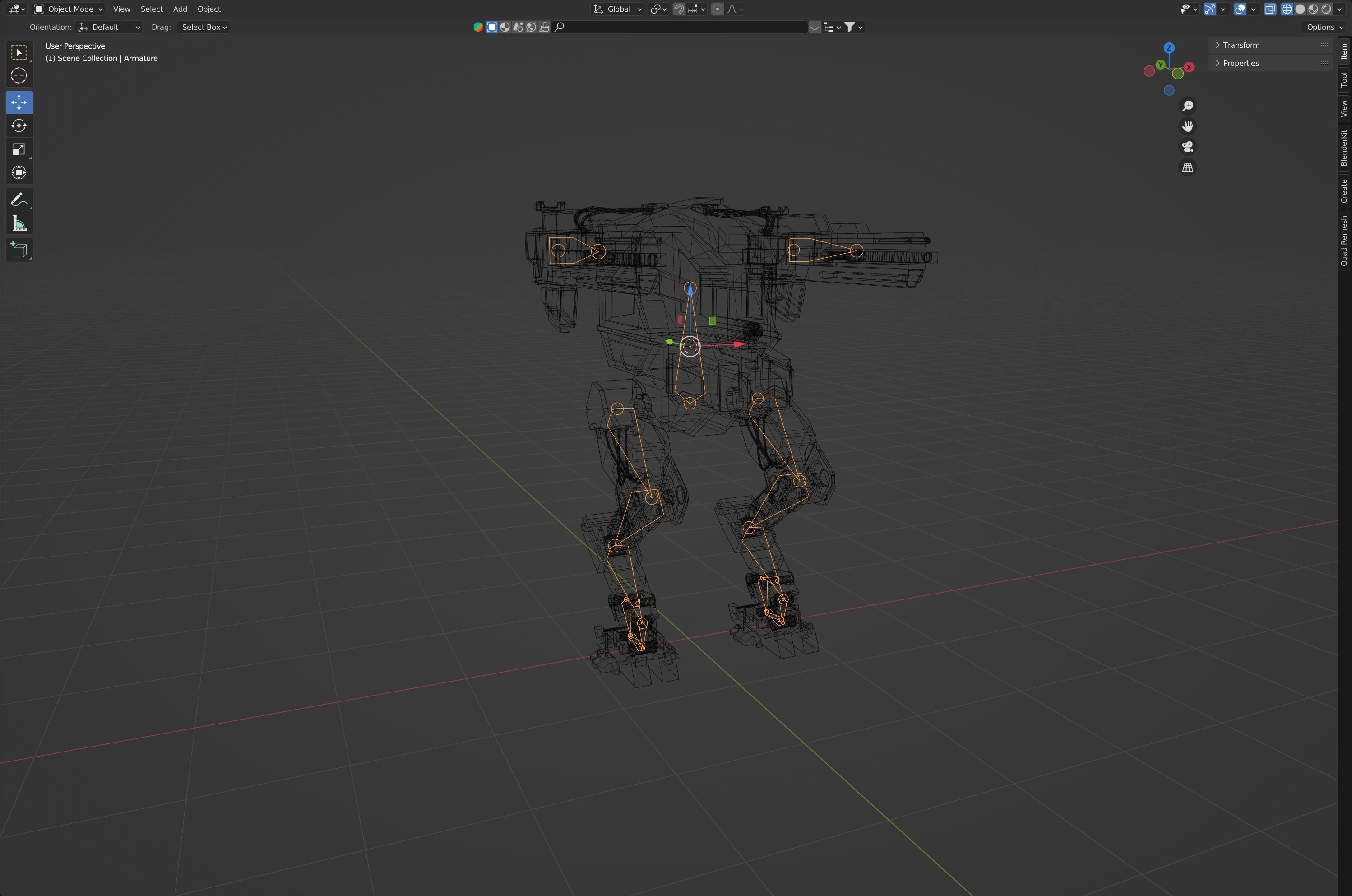 Model of Red Lowpoly Japan Mech EDITABLE Low-poly 3D model_11
