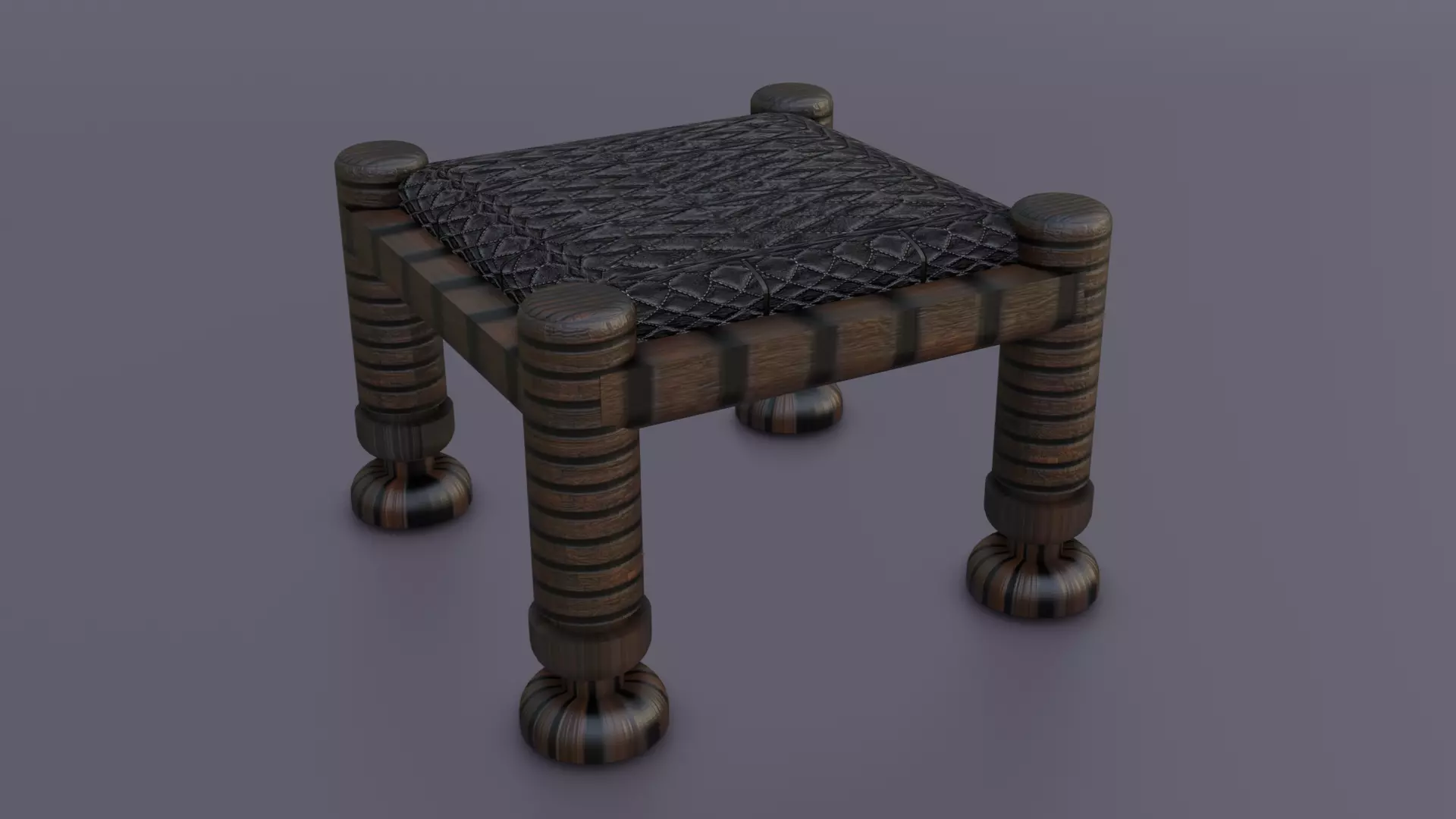 Stool 3D Model Low-poly 3D model_0