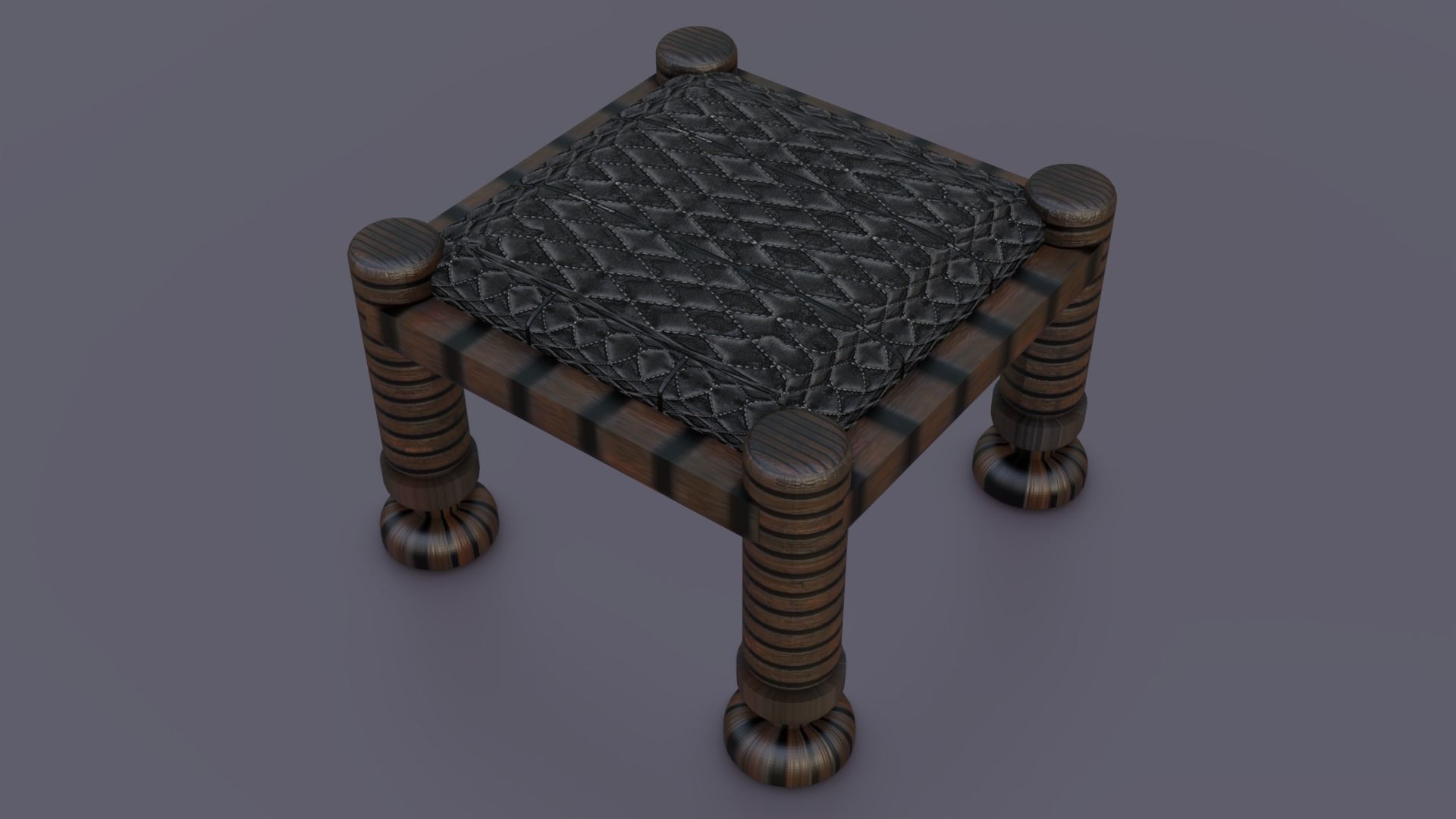 Stool 3D Model Low-poly 3D model_2