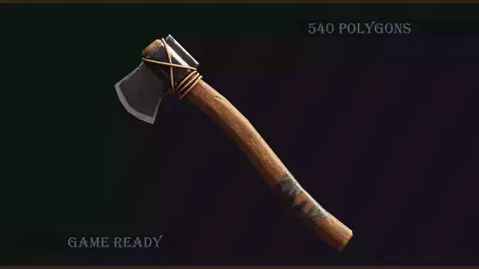 Low Poly Axe Game Asset