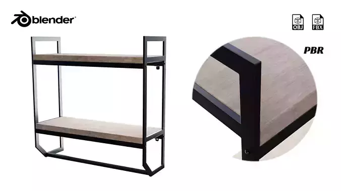 2 tier wall shelf 3D model