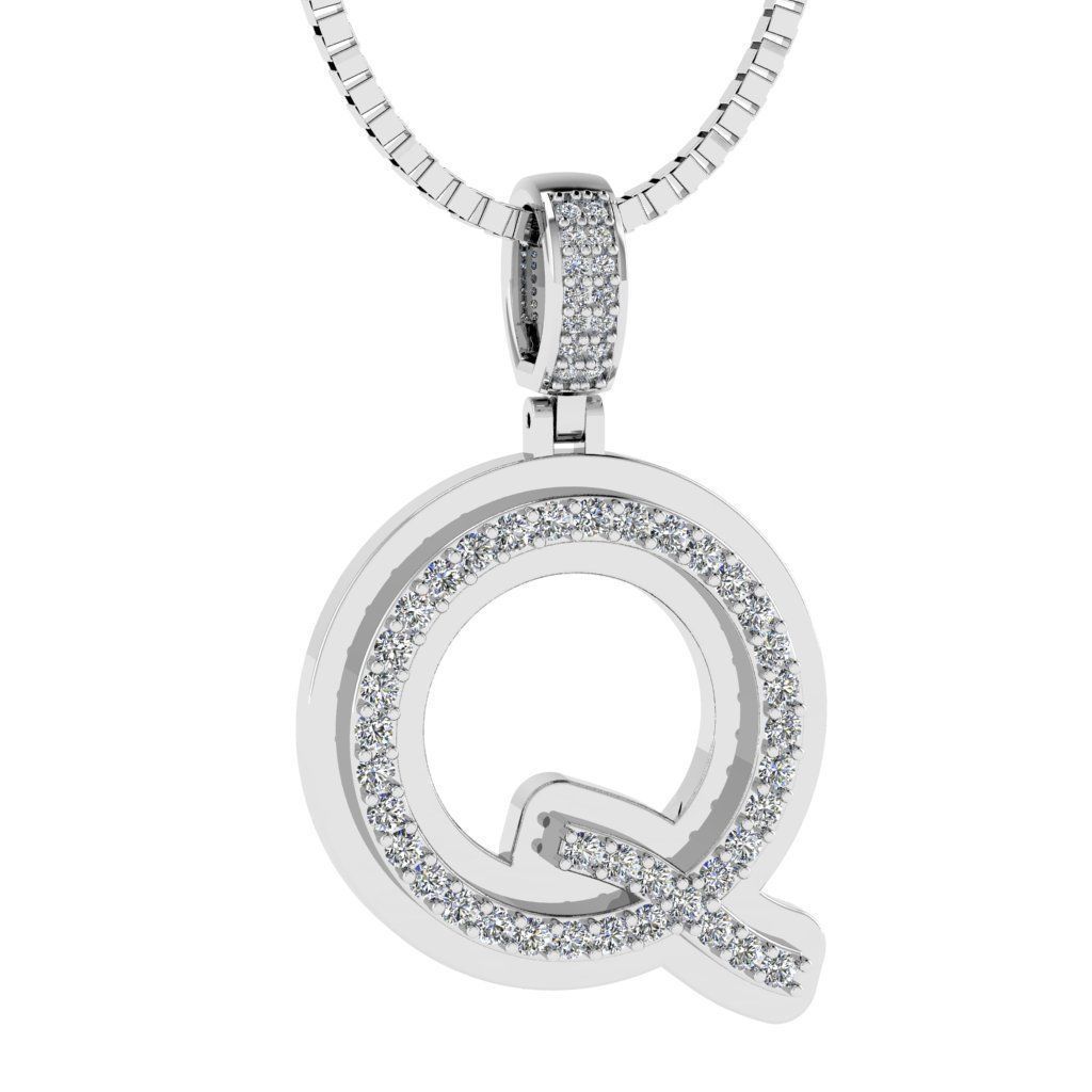 Alphabet Diamond pendant Q 3D print model_22