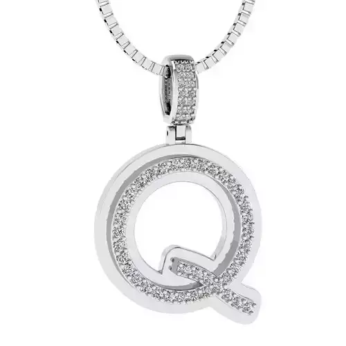 Alphabet Diamond pendant Q 3D print model