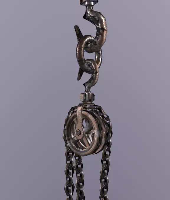 Old Rust Chain Low-poly 3D model_0