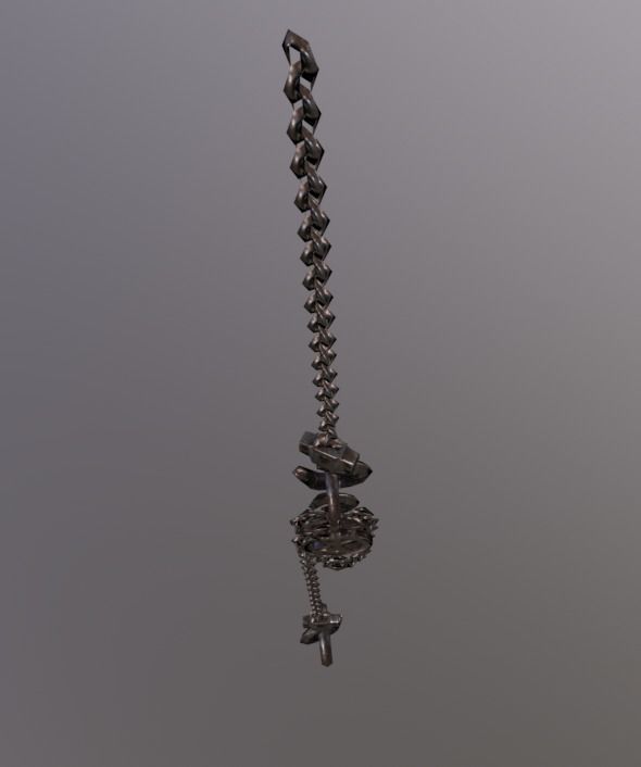 Old Rust Chain Low-poly 3D model_5
