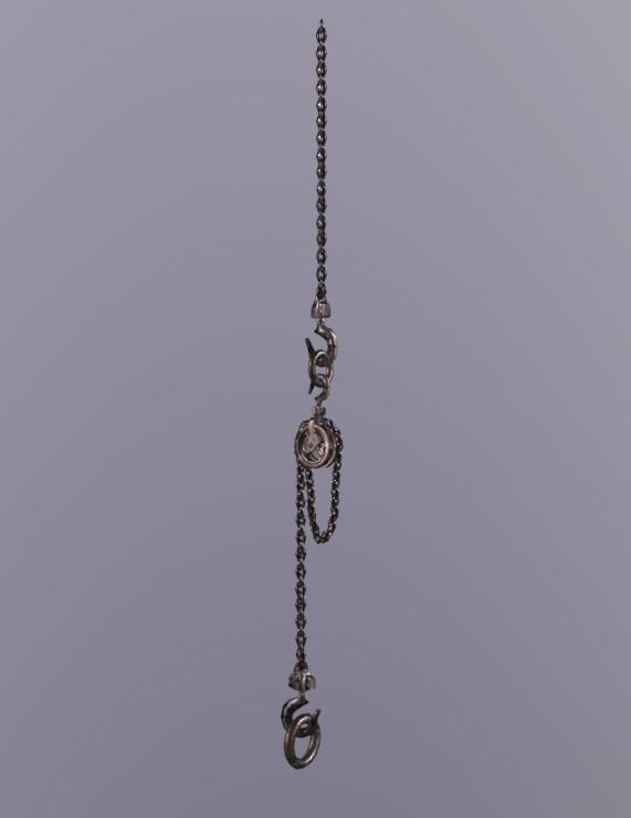 Old Rust Chain Low-poly 3D model_2