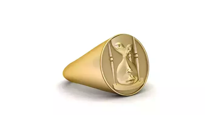 Gold Face Clock Ring  3D print model