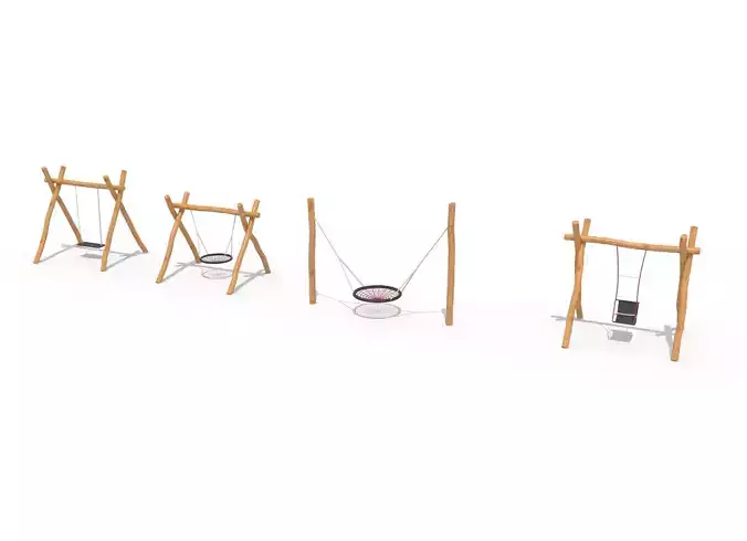 wooden swing 3D model