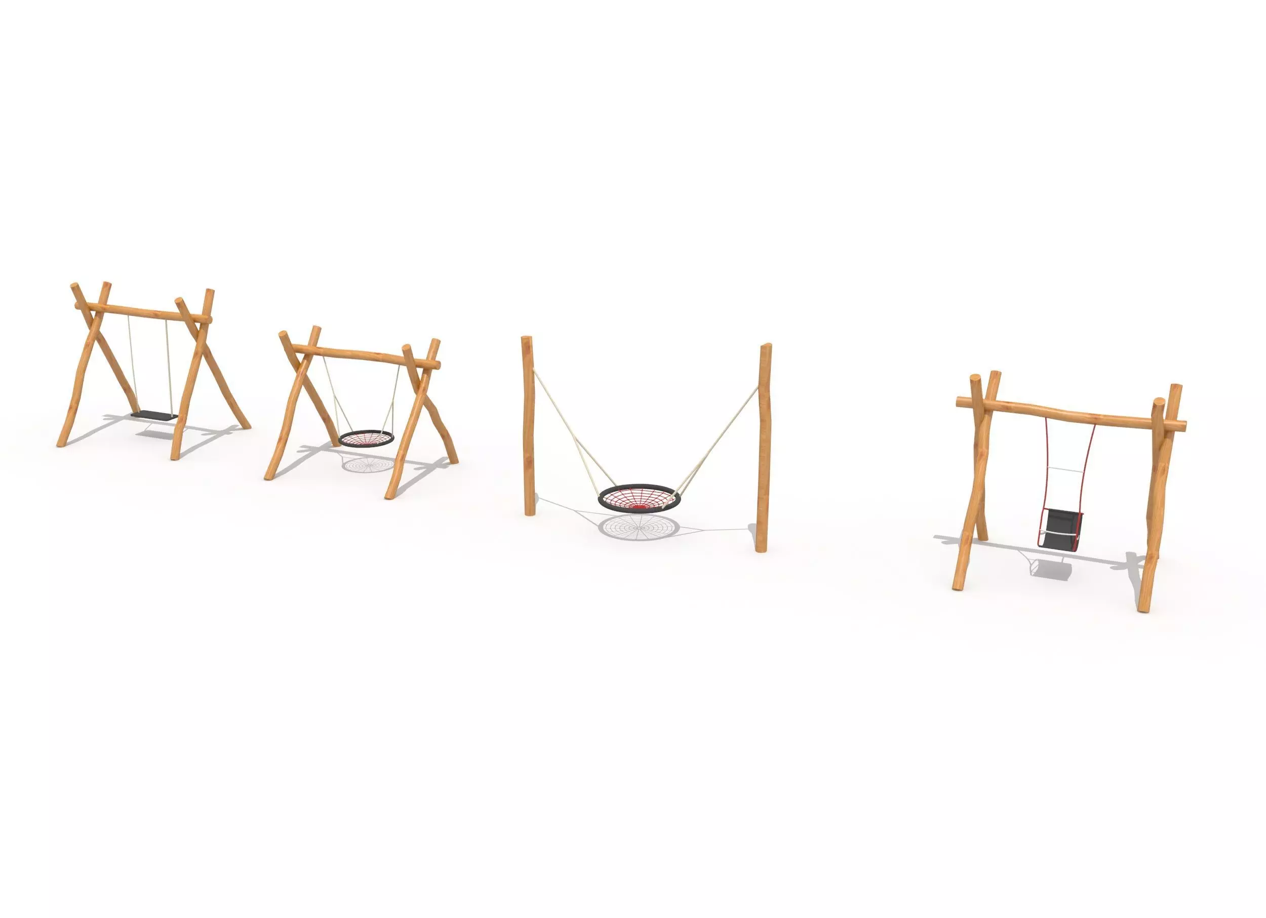 wooden swing 3D model_0