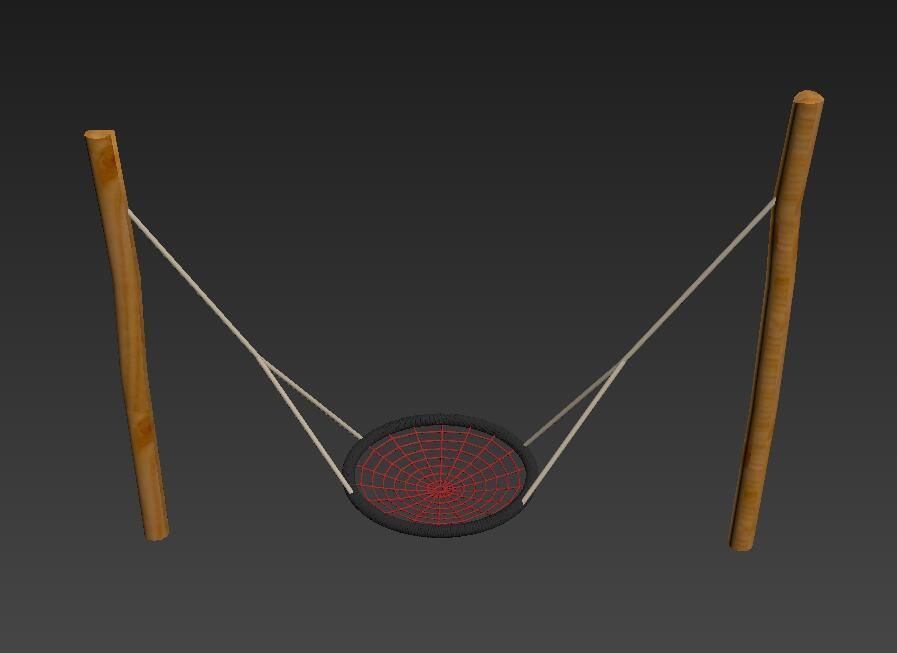 wooden swing 3D model_6