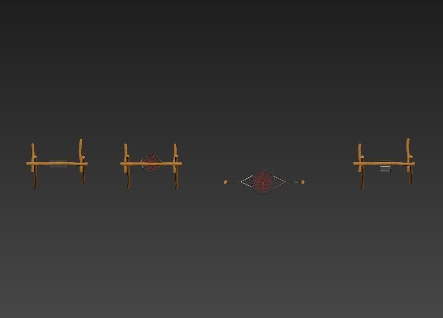 wooden swing 3D model_3