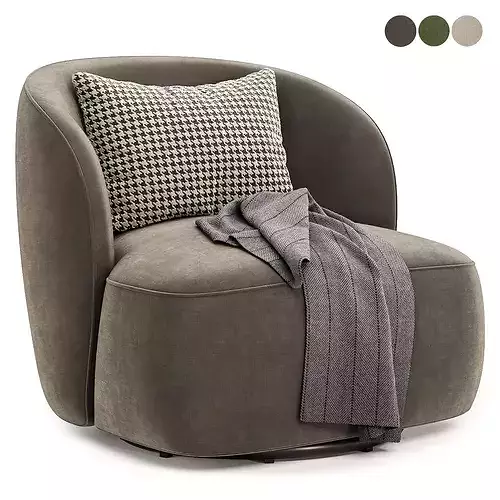 blanc lisette swivel armchair 3D model 3