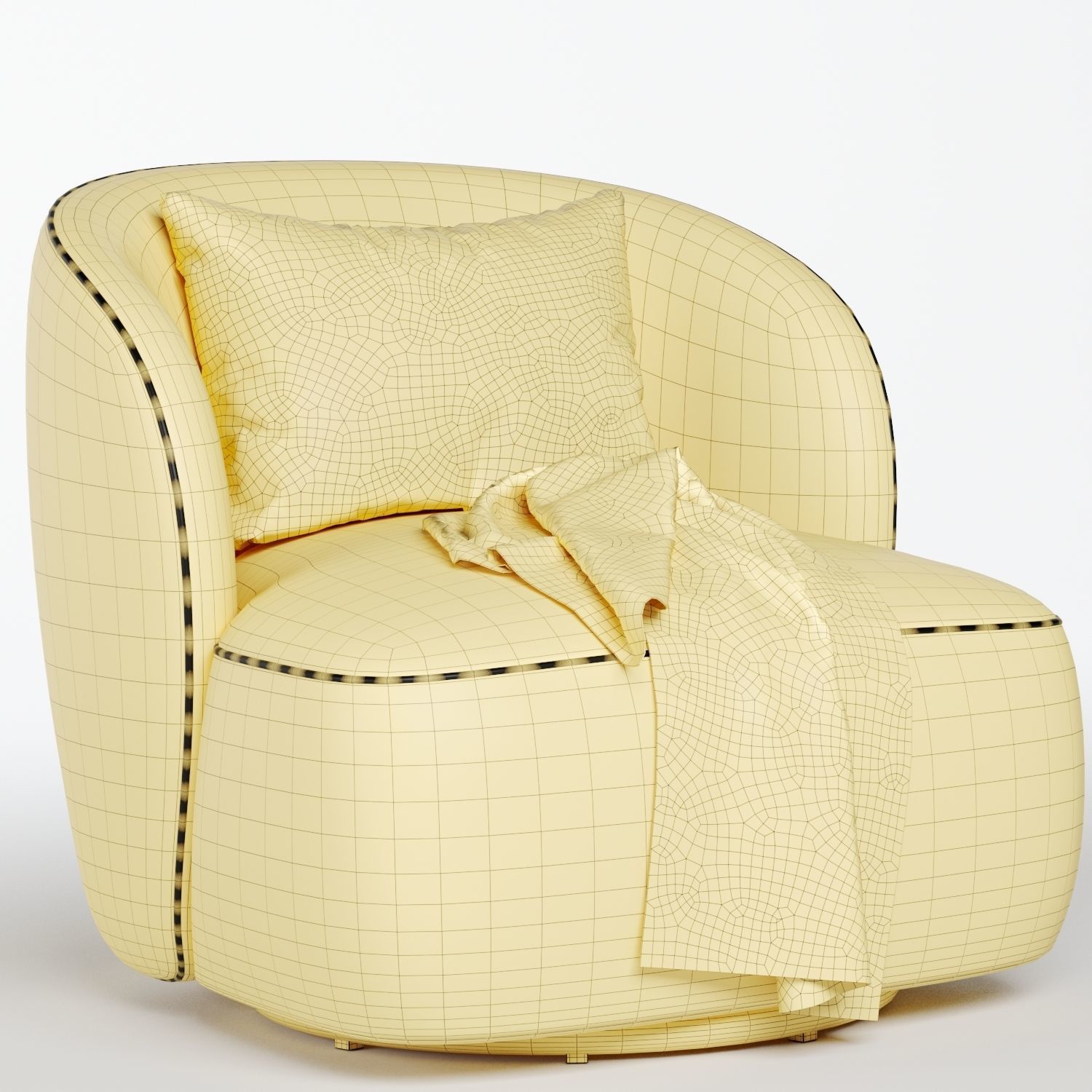 blanc lisette swivel armchair 3D model_6