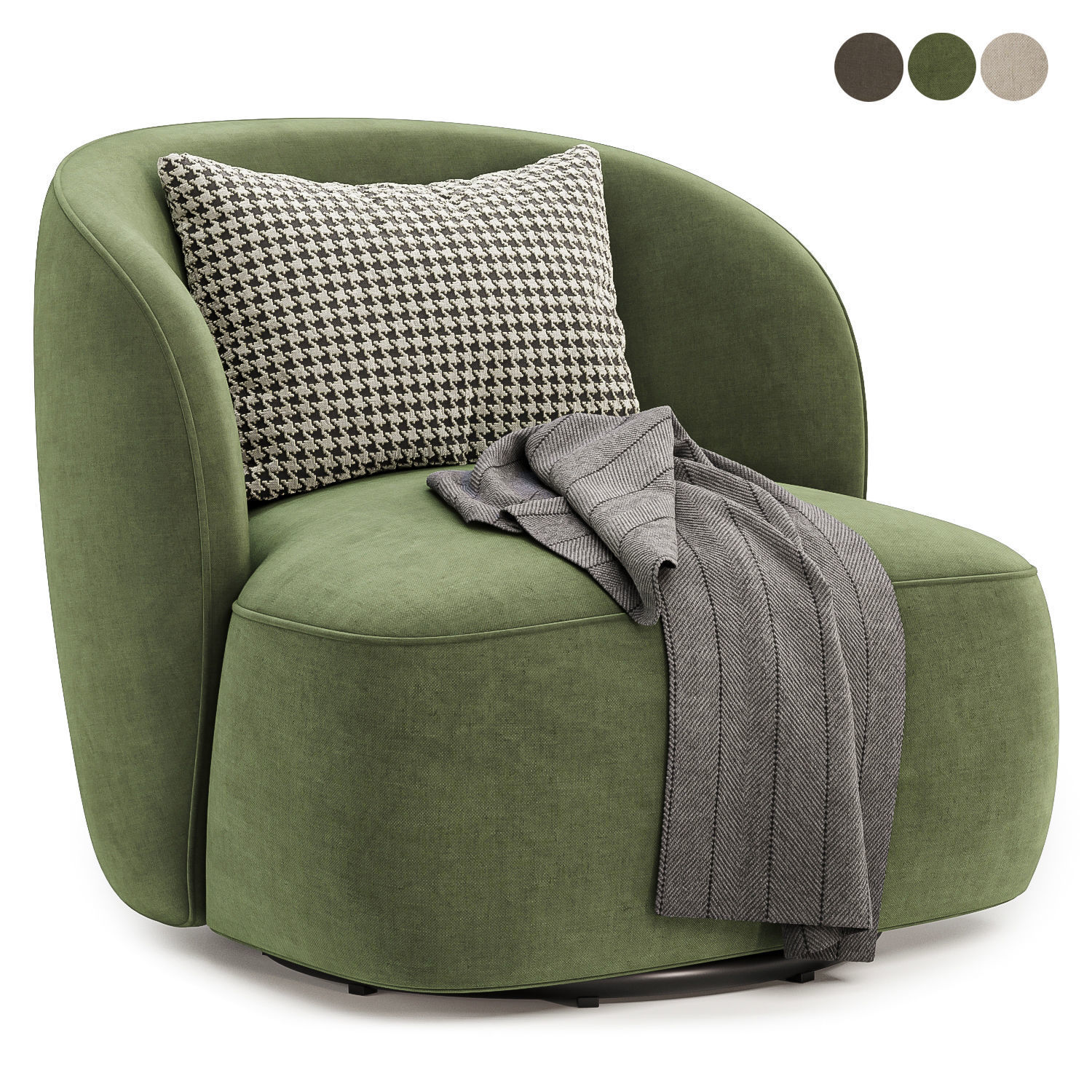 blanc lisette swivel armchair 3D model_1