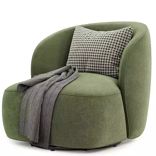 blanc lisette swivel armchair 3D model 4