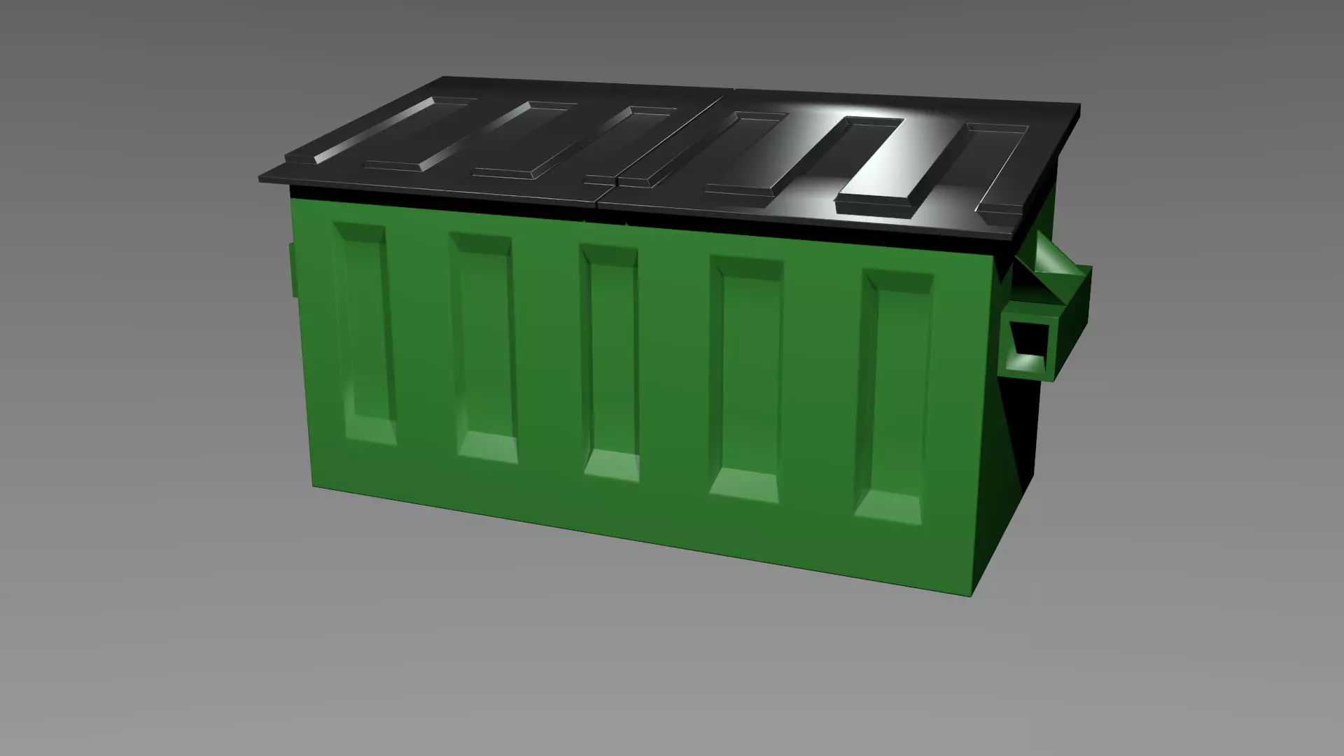 Dumpster trash can Low-poly 3D model