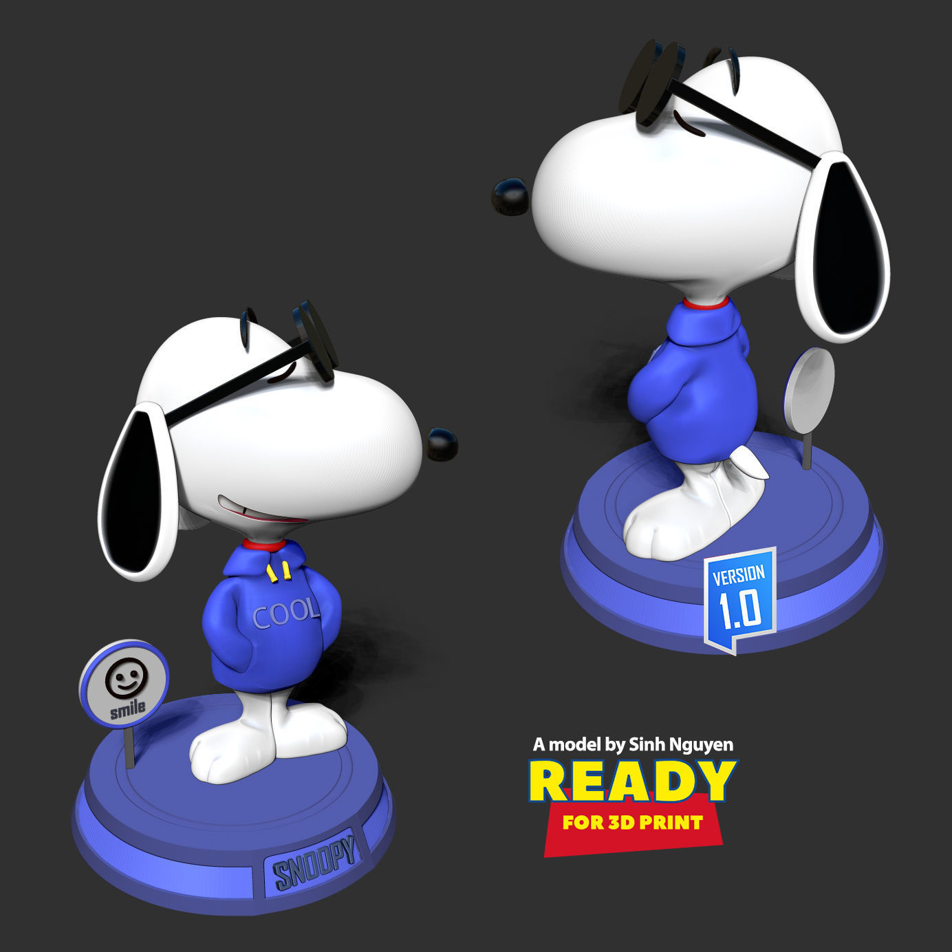 Cool Snoopy Dog 3D print model_3