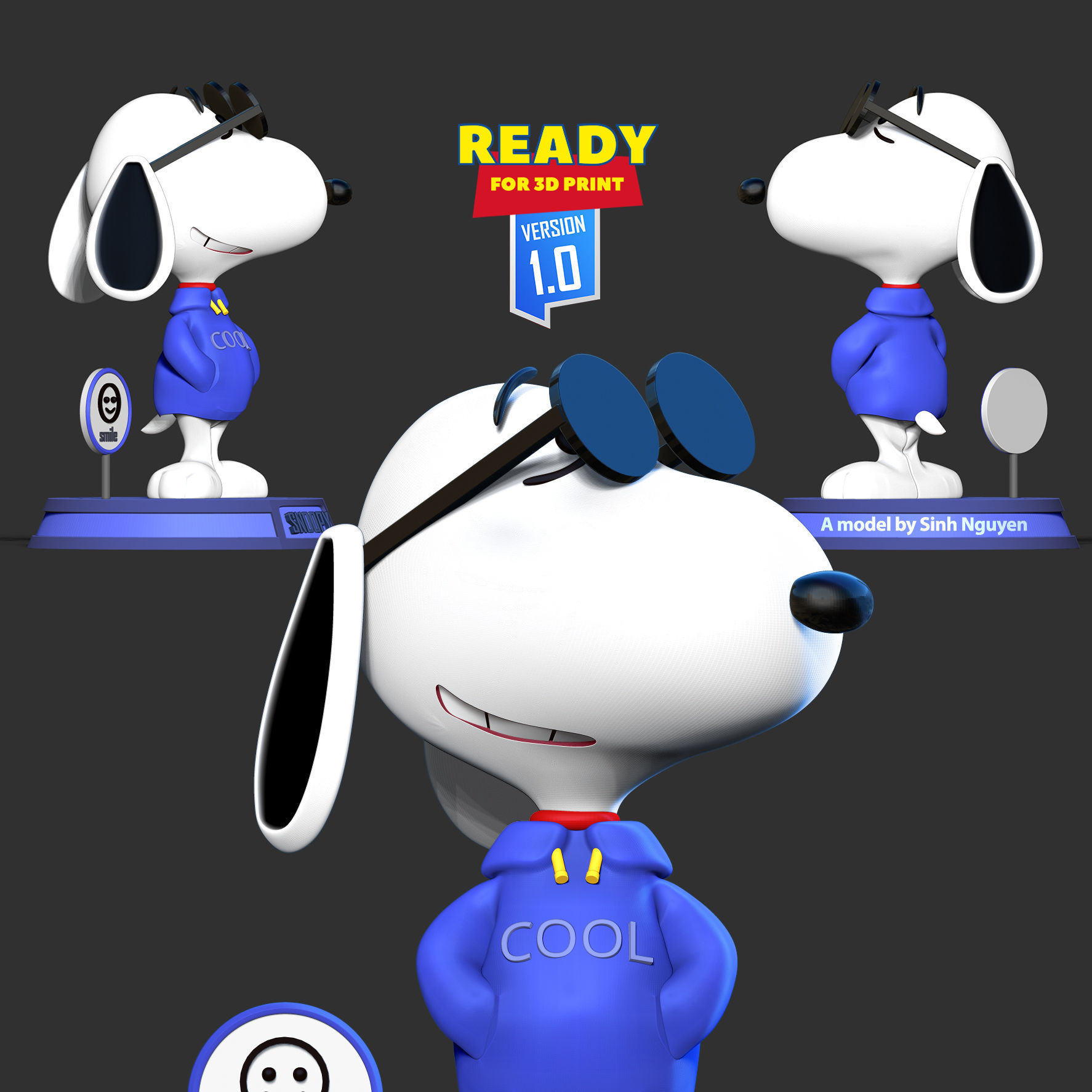 Cool Snoopy Dog 3D print model_1