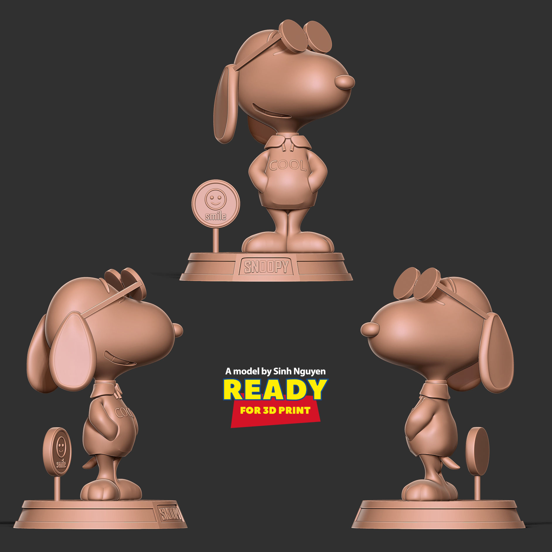 Cool Snoopy Dog 3D print model_4