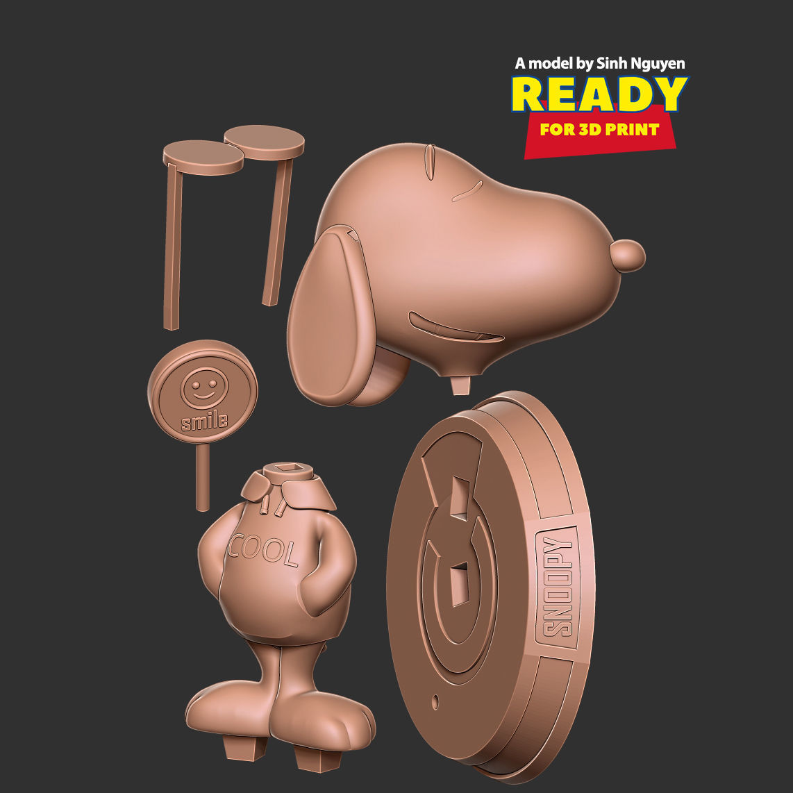 Cool Snoopy Dog 3D print model_2