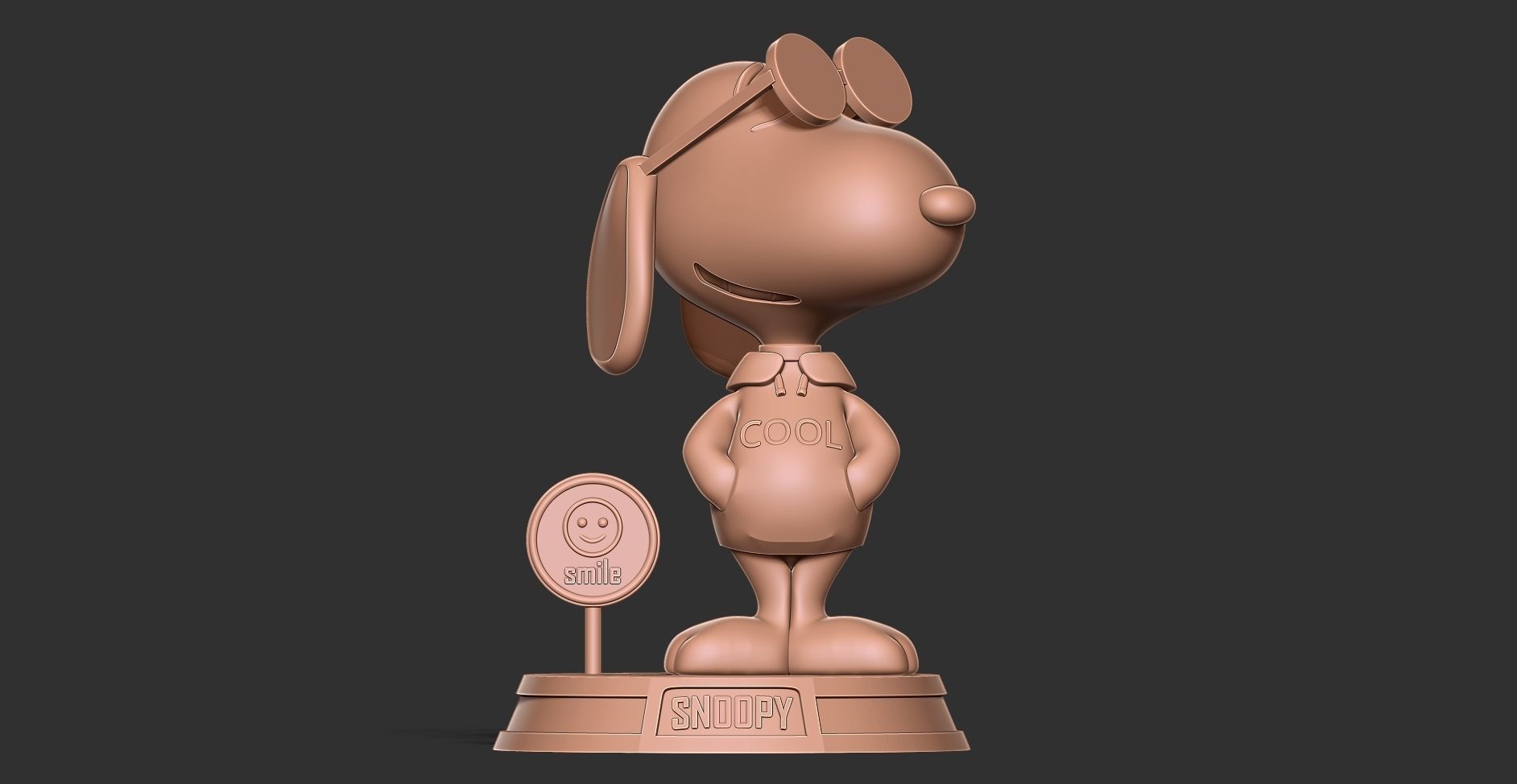 Cool Snoopy Dog 3D print model_12