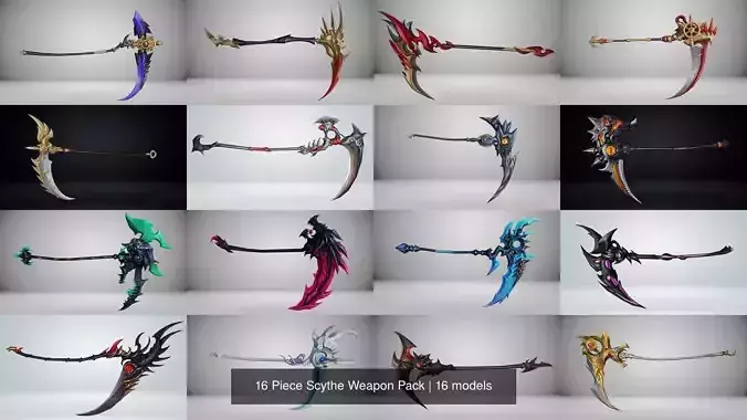 16 Piece Scythe Weapon Pack
