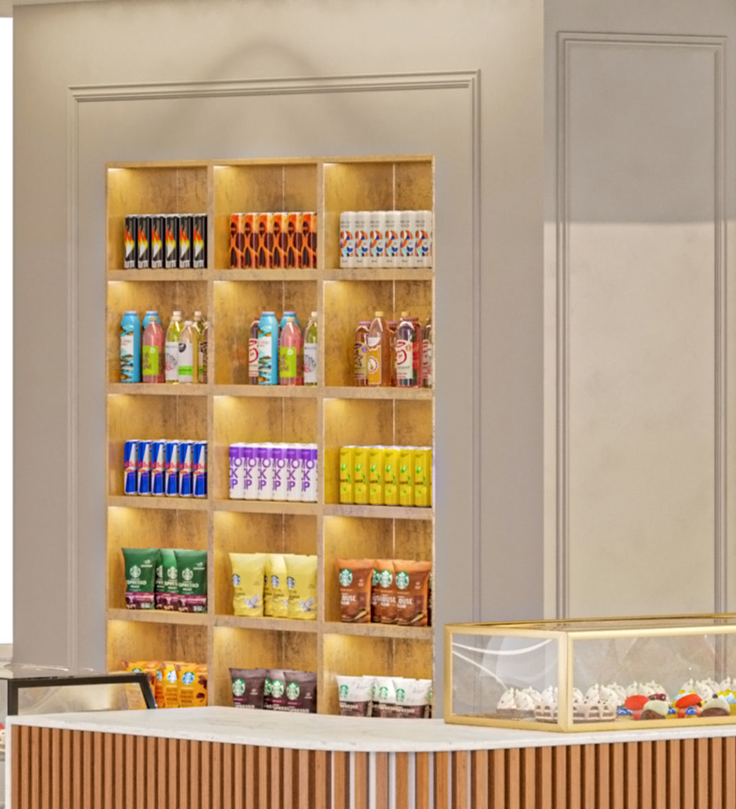 Coffee point with dessert display 3D model_2