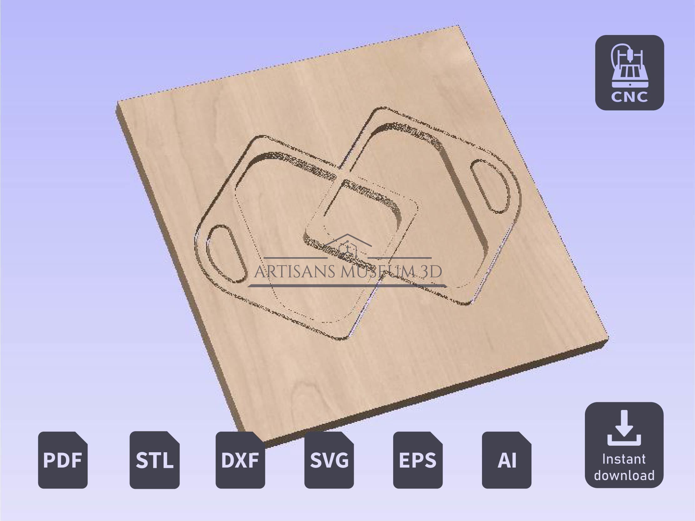 Serving Tray V5 Vector Files for CNC and 3D Print DXF STL 3D print model_3