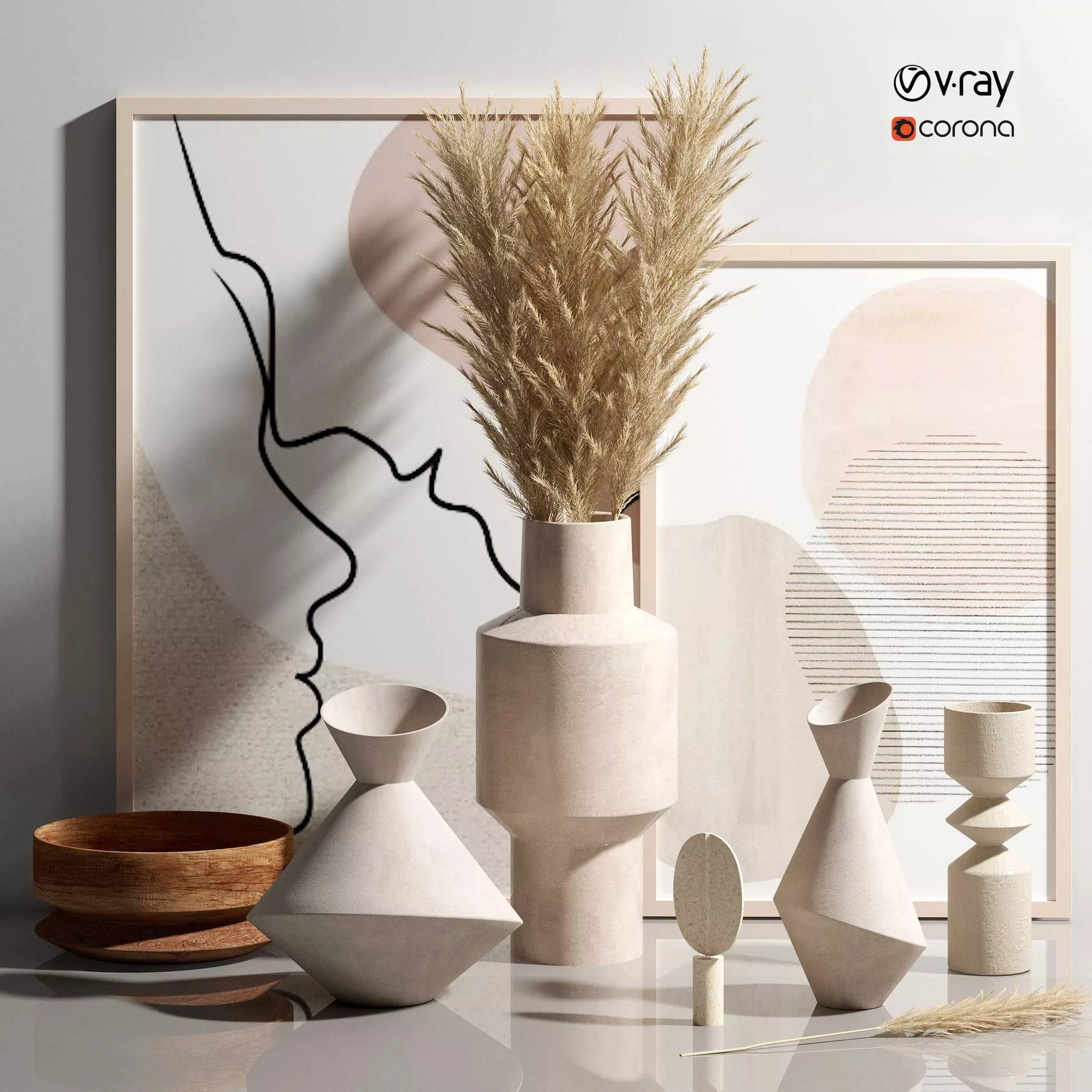 Decorative set1 3D model_0