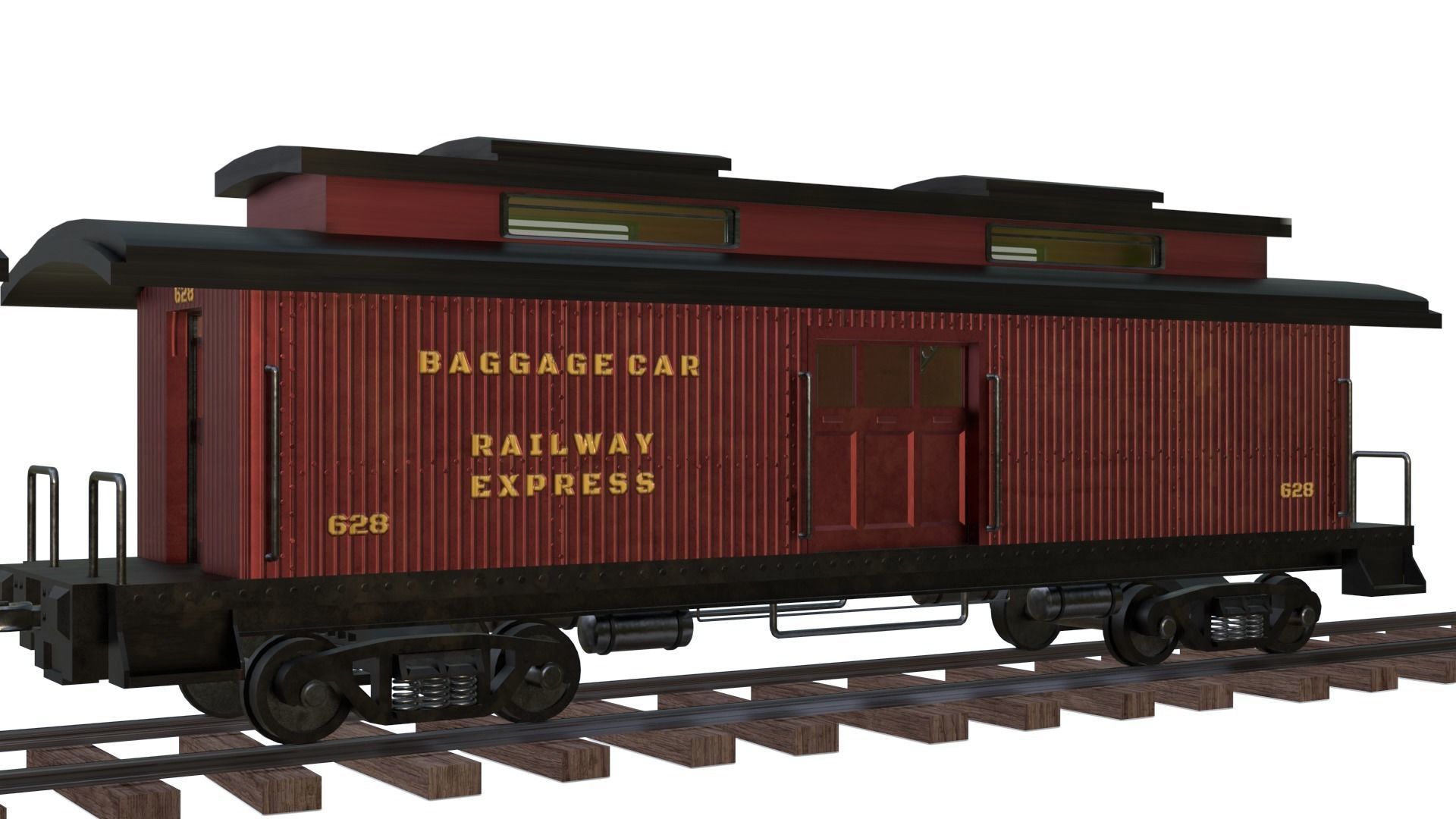 Steam Train - Rigged Low-poly 3D model_20