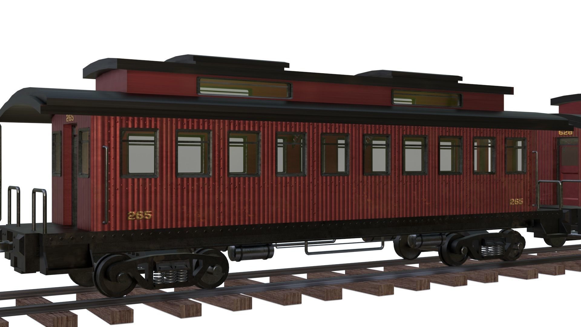 Steam Train - Rigged Low-poly 3D model_15