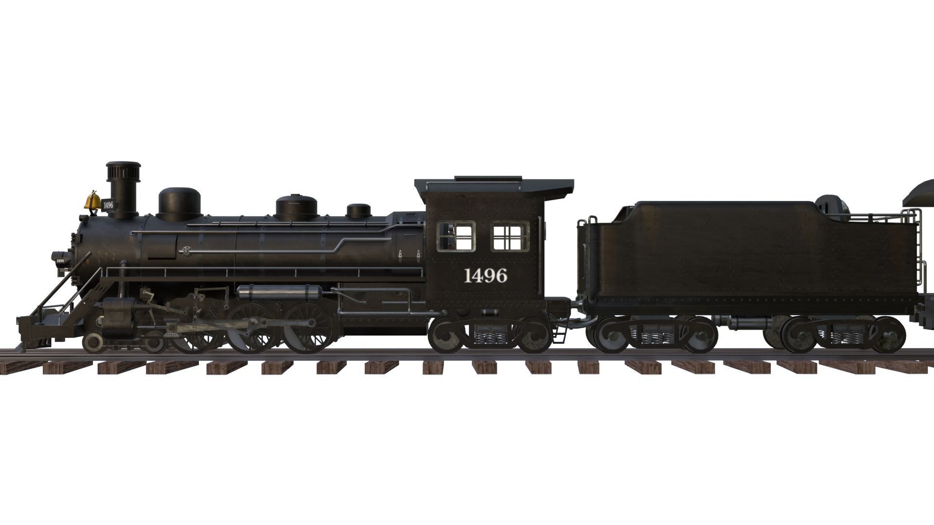 Steam Train - Rigged Low-poly 3D model_7