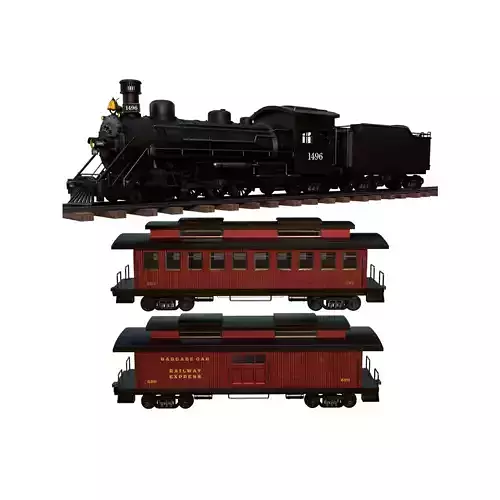 Steam Train - Rigged Low-poly 3D model Steam Train - Rigged Low-poly 3D model