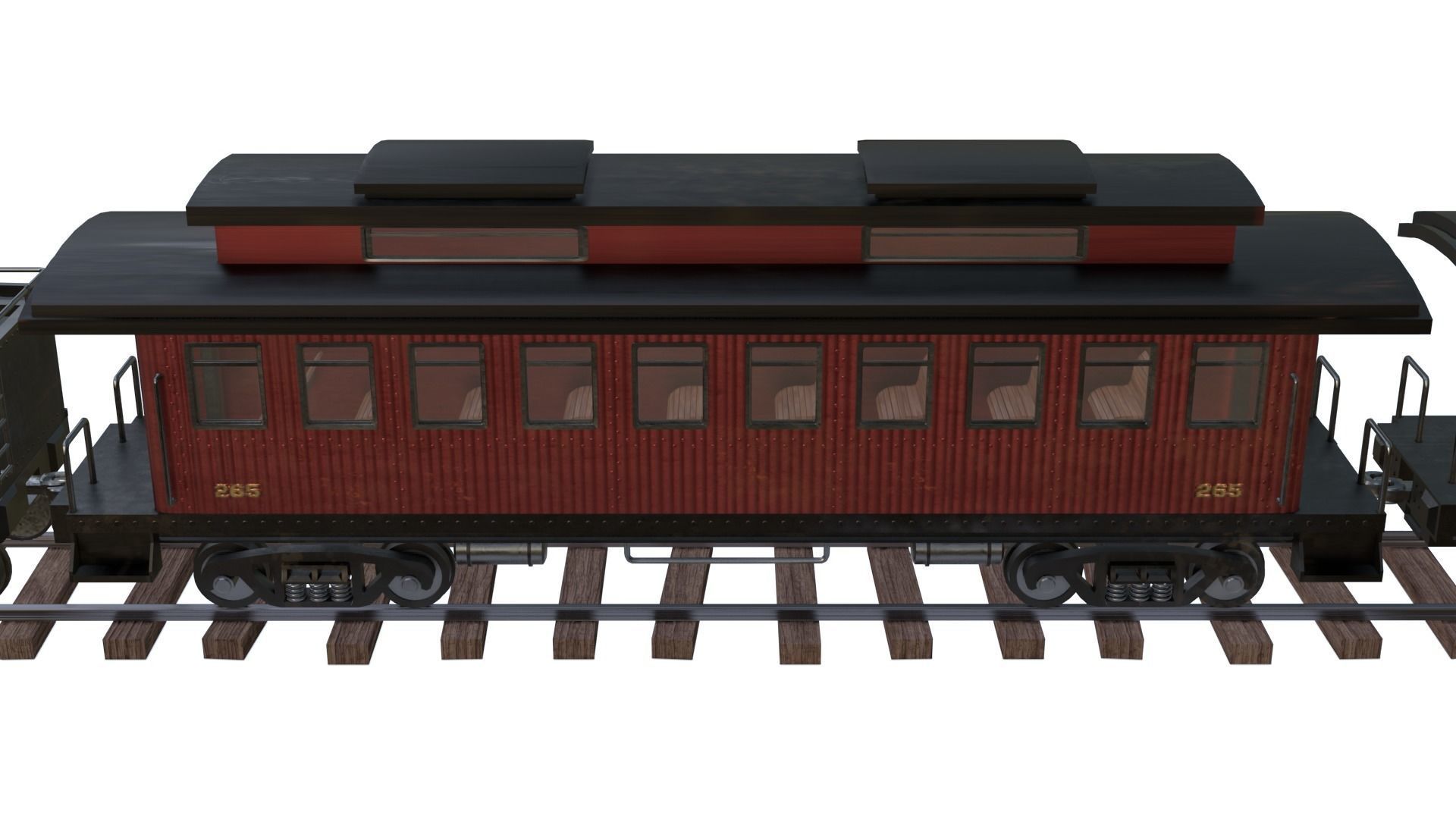 Steam Train - Rigged Low-poly 3D model_17