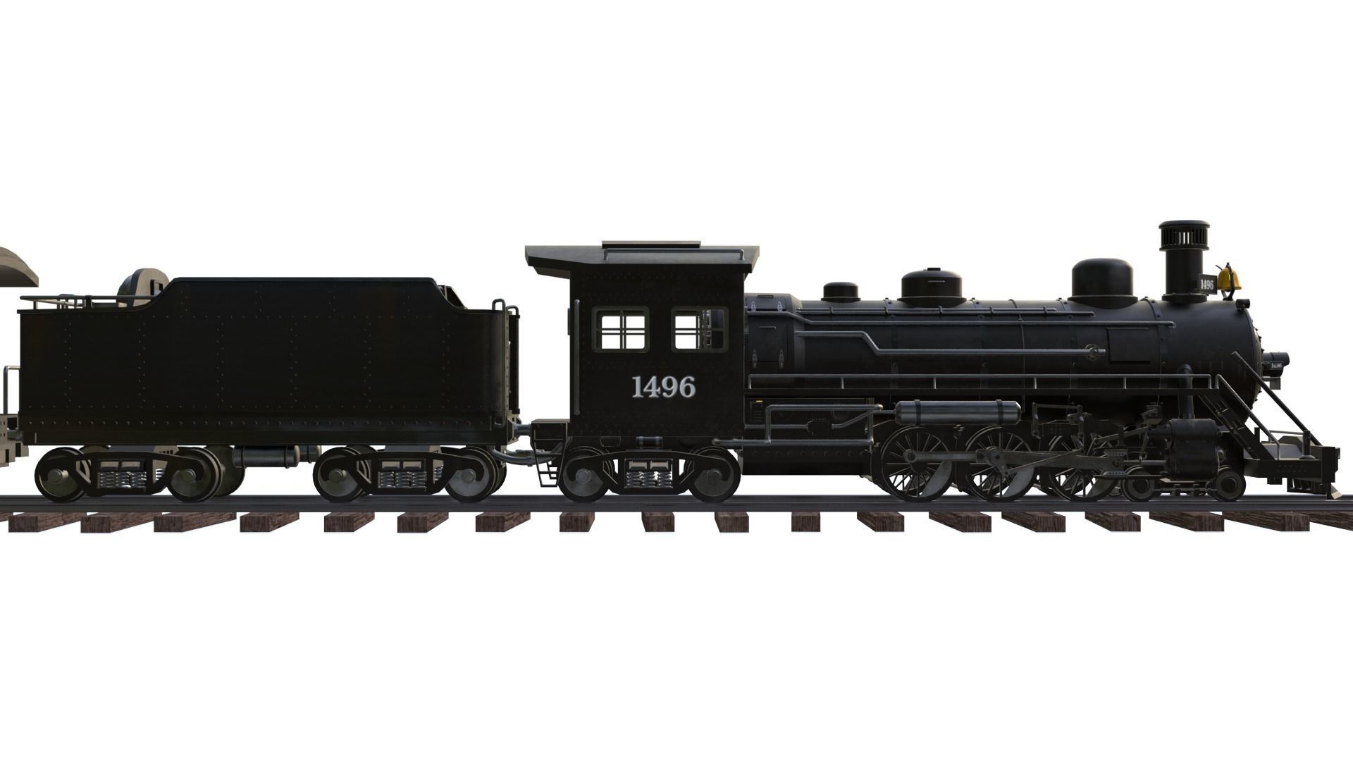 Steam Train - Rigged Low-poly 3D model_8
