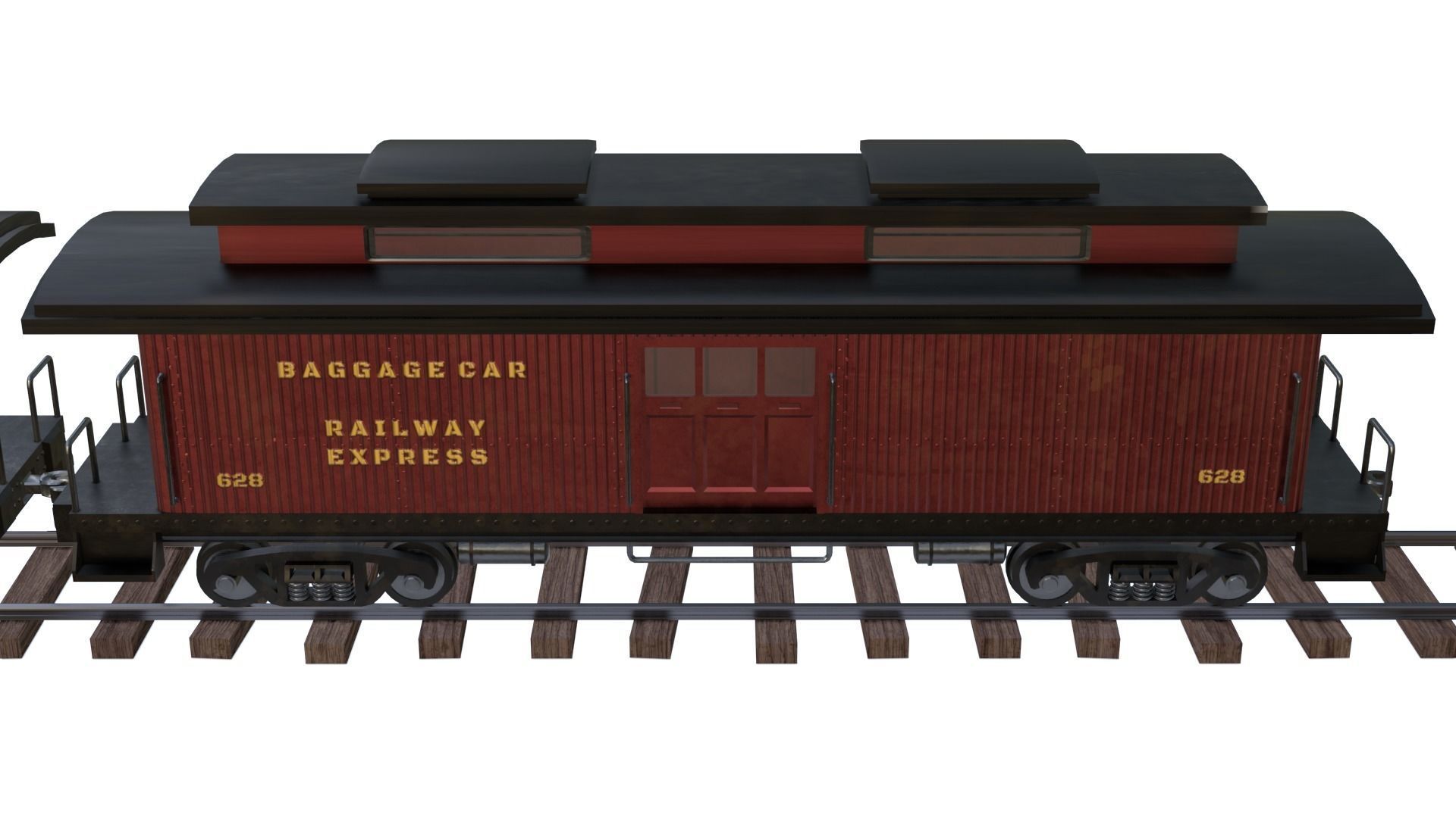 Steam Train - Rigged Low-poly 3D model_21