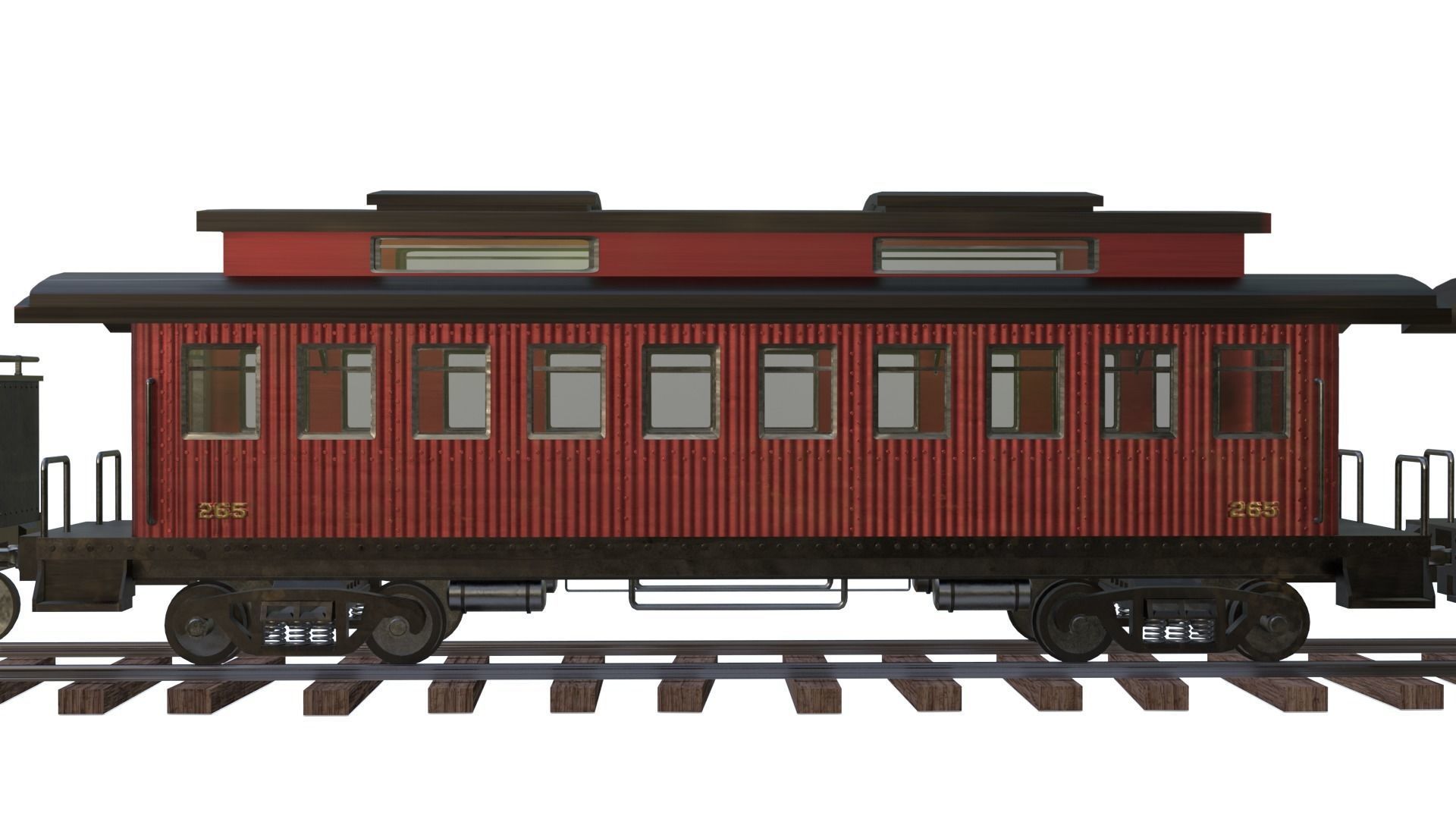 Steam Train - Rigged Low-poly 3D model_16