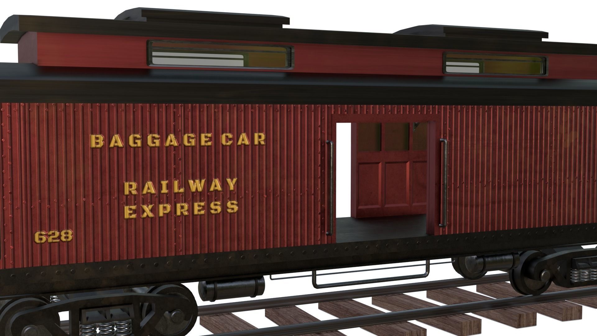 Steam Train - Rigged Low-poly 3D model_22