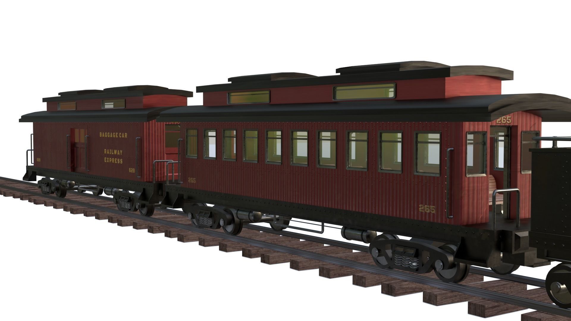 Steam Train - Rigged Low-poly 3D model_14