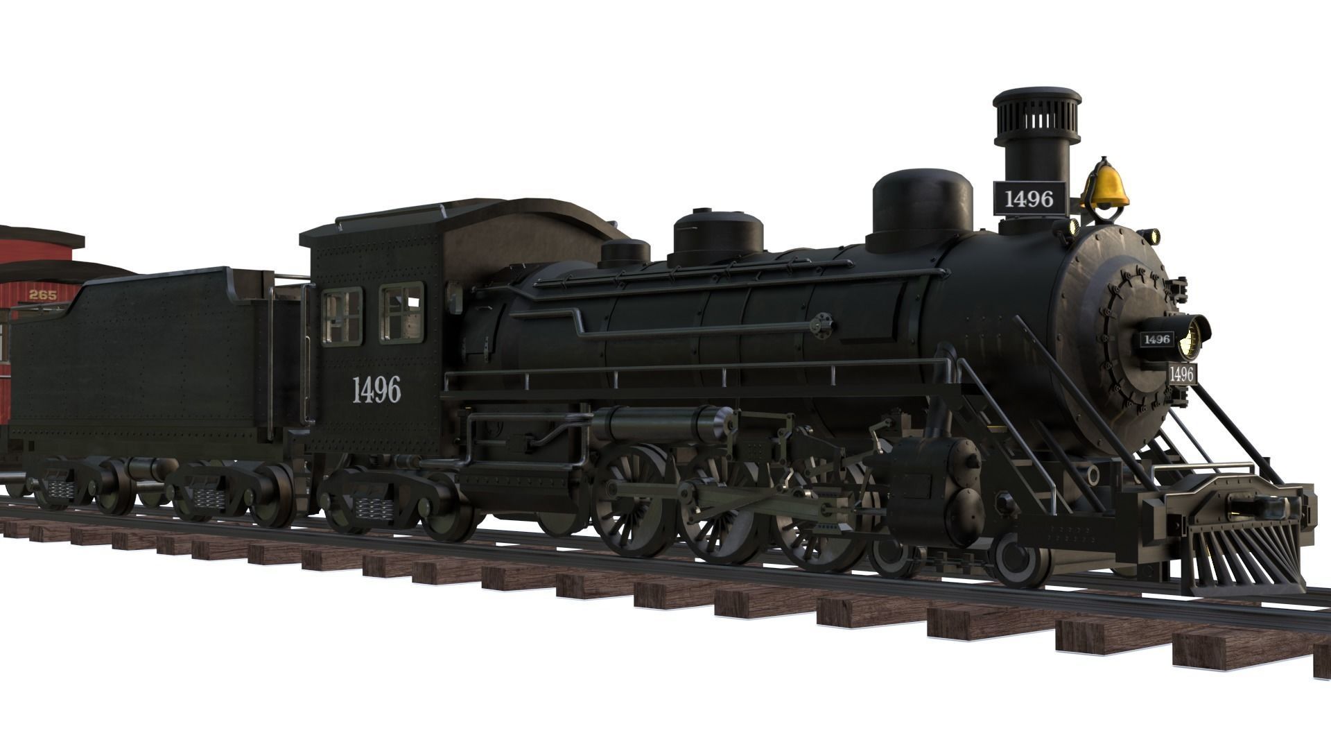 Steam Train - Rigged Low-poly 3D model_6