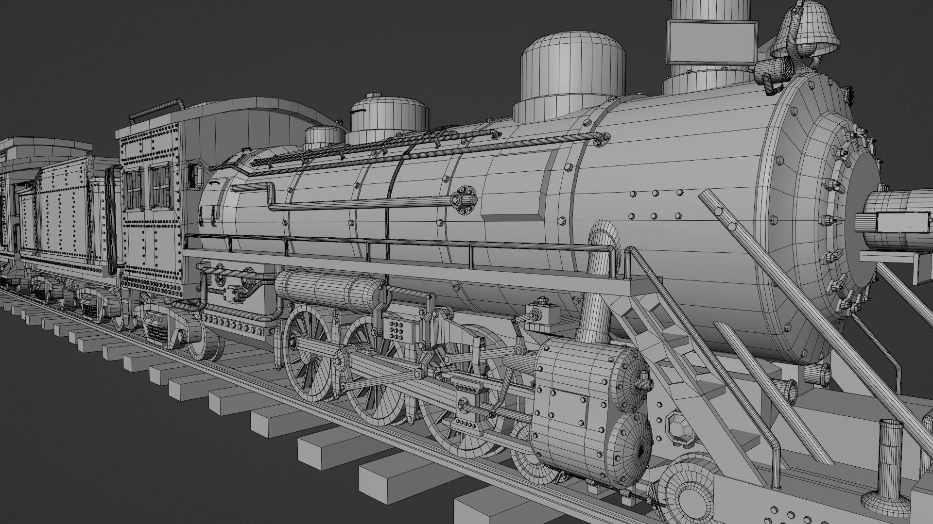 Steam Train - Rigged Low-poly 3D model_26