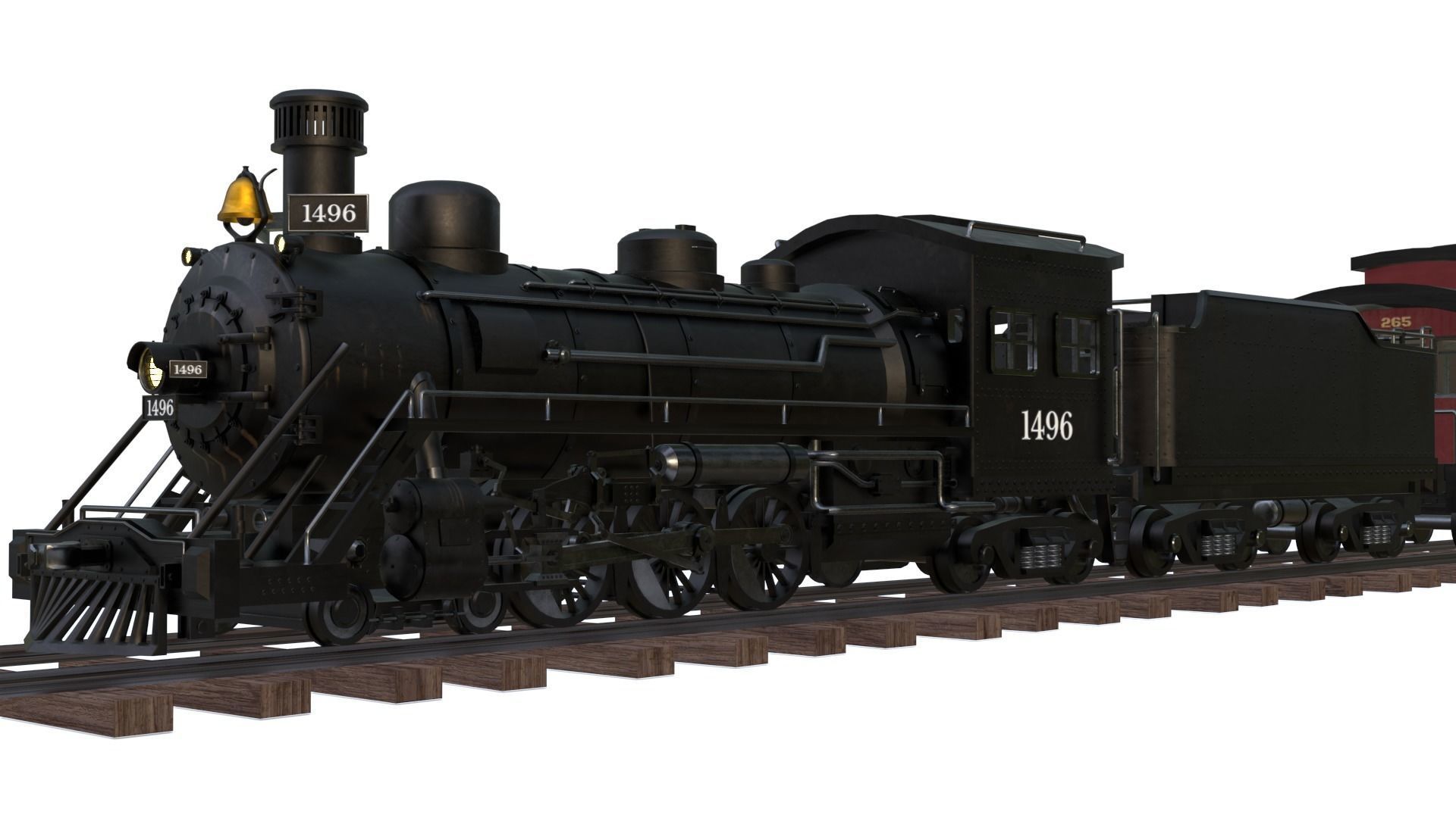 Steam Train - Rigged Low-poly 3D model_5