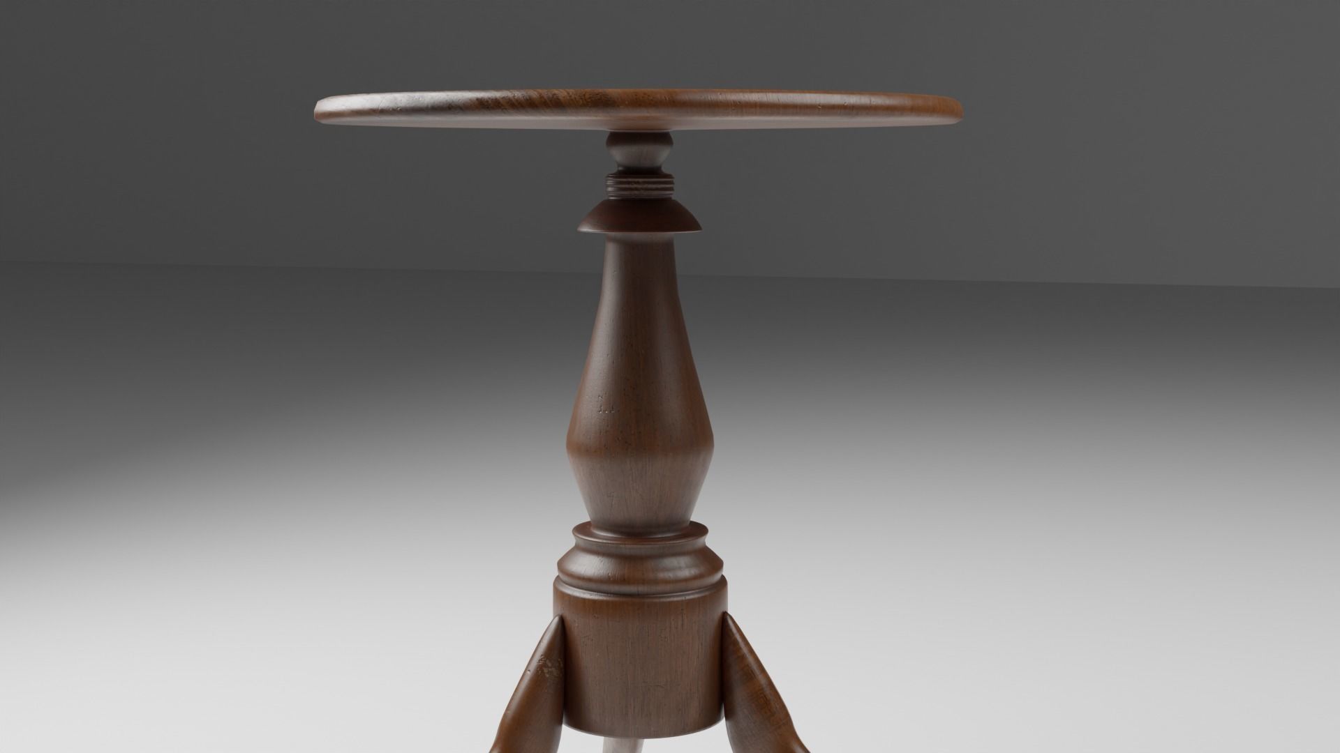 Wooden decor table 3D model_3