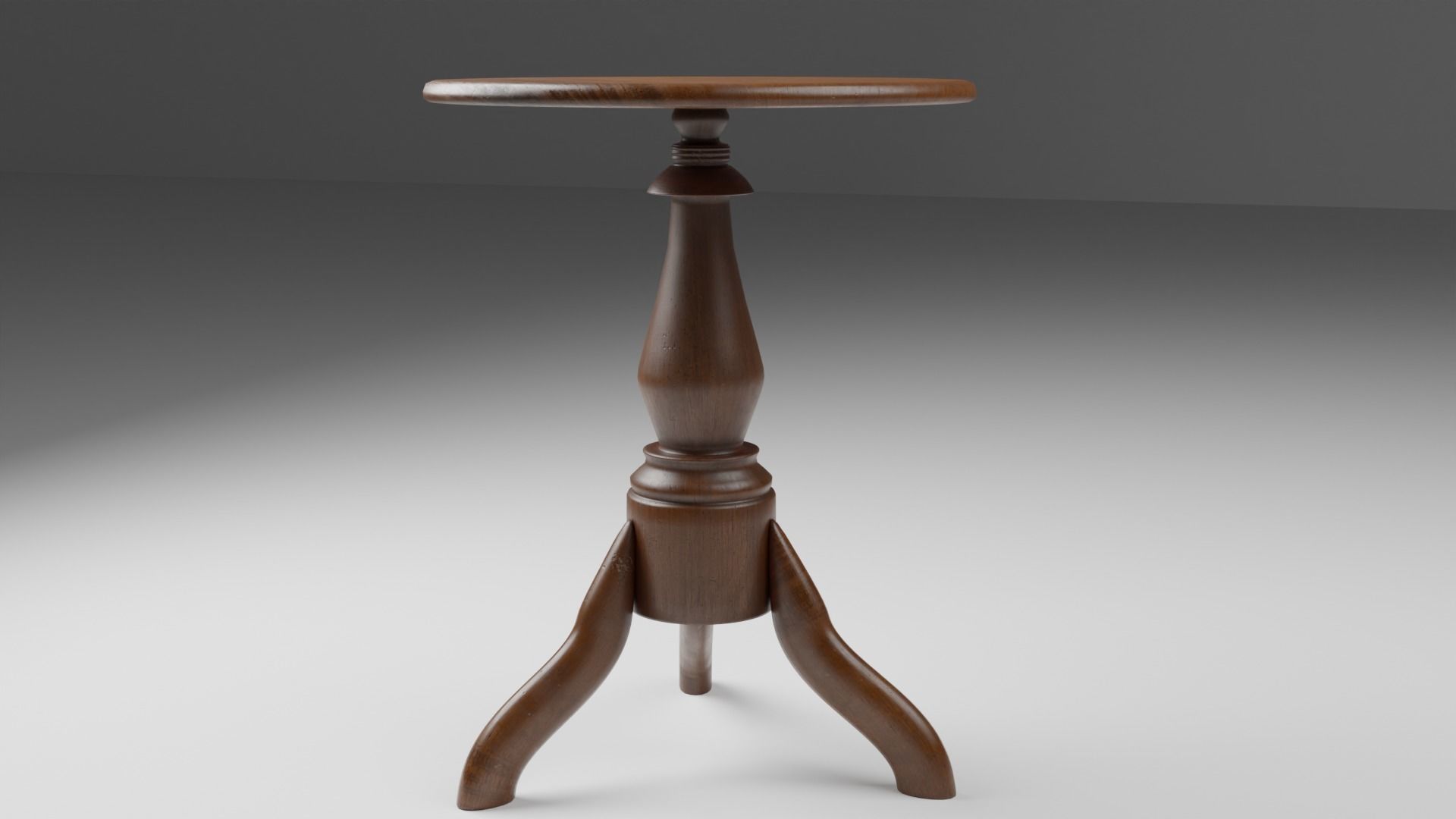 Wooden decor table 3D model_4