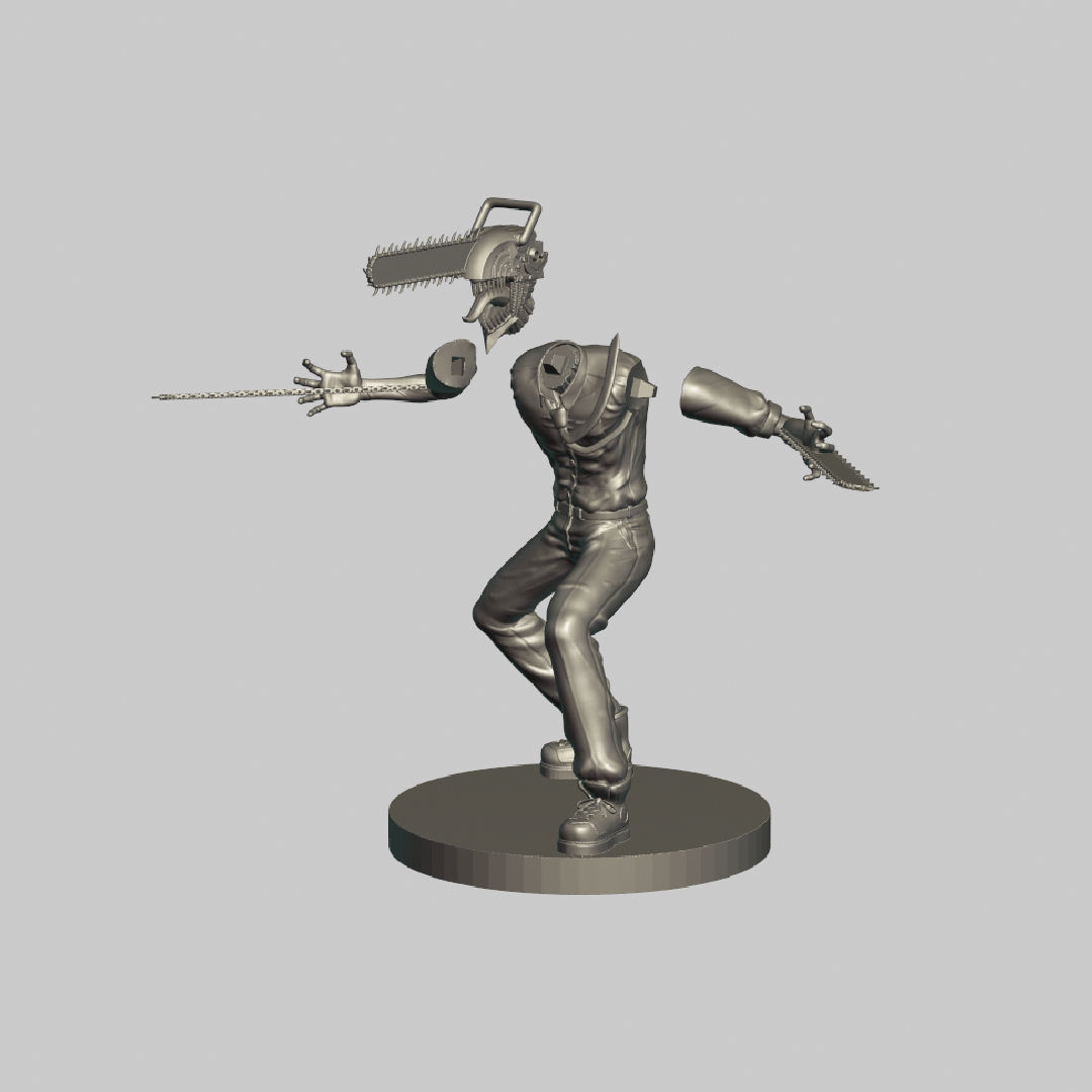 Denji in his hybrid form 3D print model_16