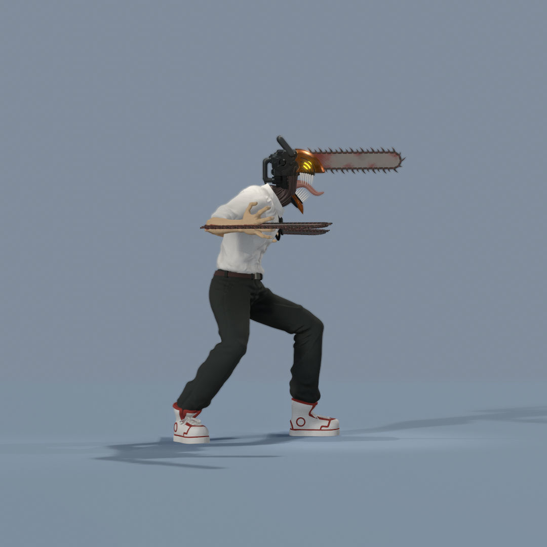 Denji in his hybrid form 3D print model_1