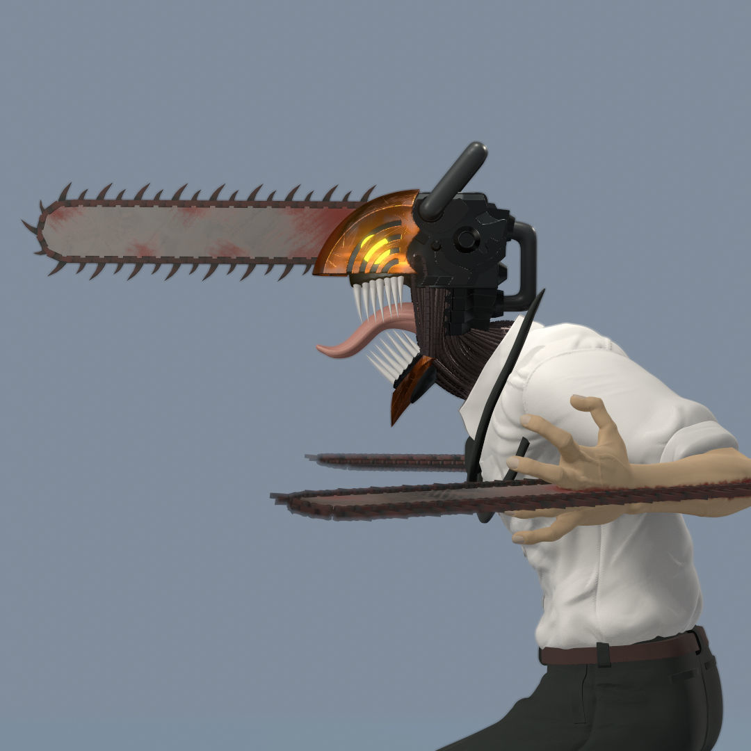 Denji in his hybrid form 3D print model_4