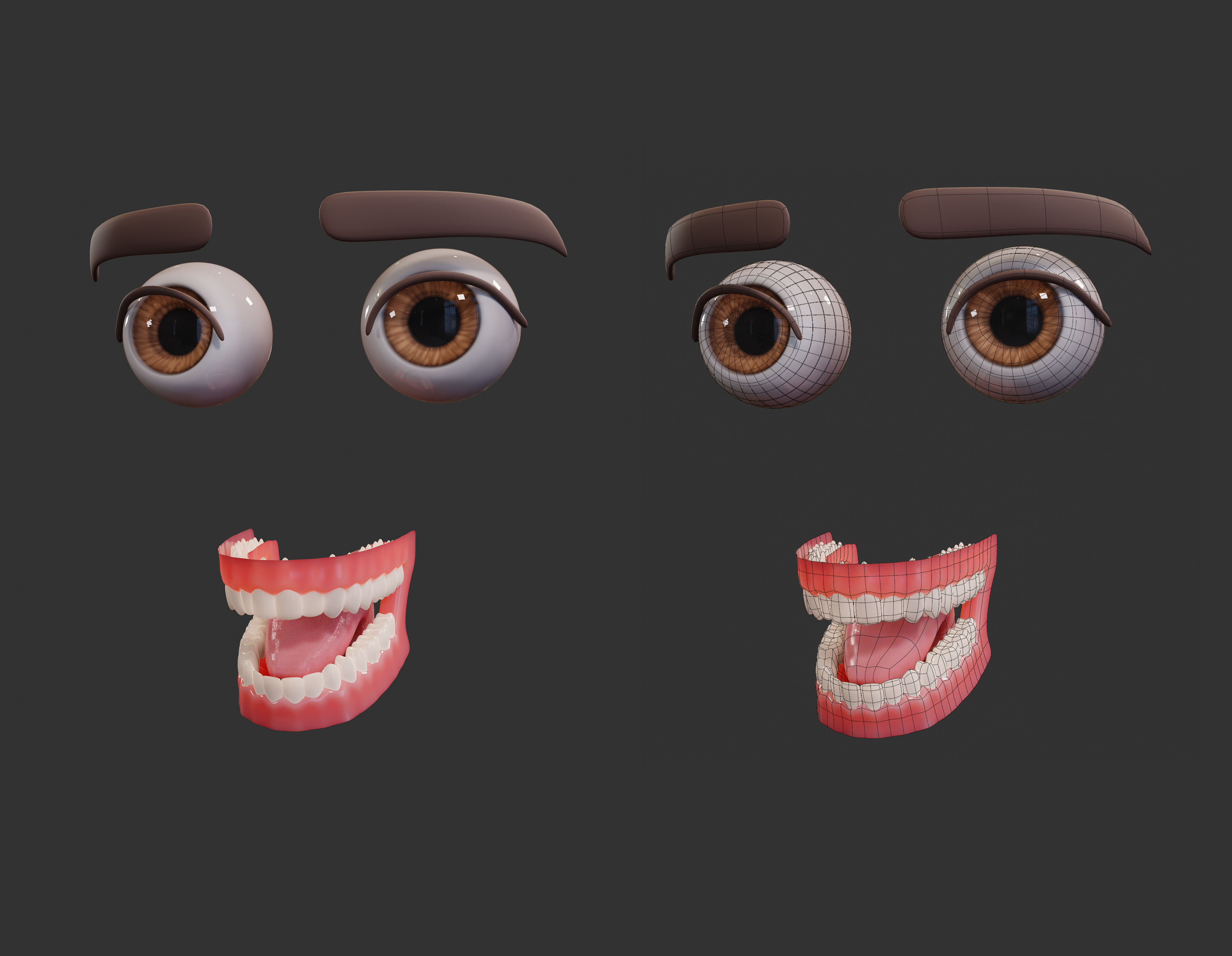 Stylized Character female male Base Mesh 3D model 3D model_9