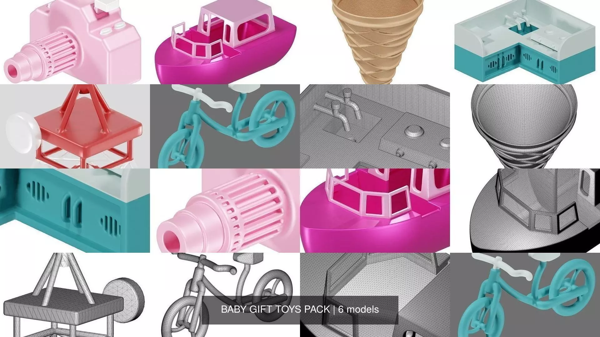 BABY GIFT TOYS PACK 3D Model Collection_0